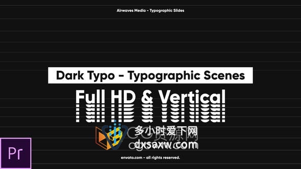 PR模板-9个不同RGB分割效果文字线条排版动态视频动画