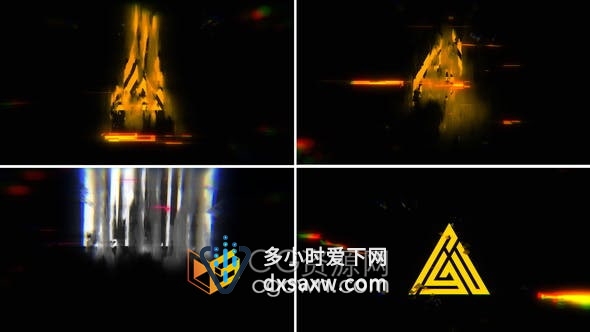 AE模板-带音效快速闪烁RGB分割故障标志动作悬疑游戏电影片名LOGO动画