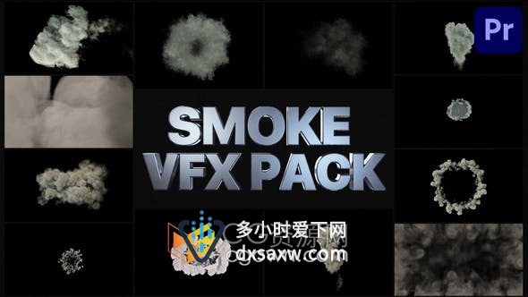 PR模板-VFX烟雾模拟特效合成视频素材Smoke Pack