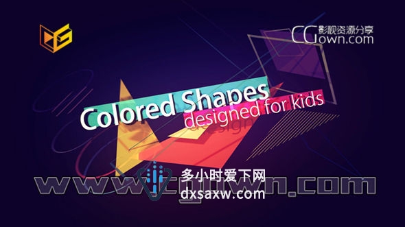 AE教程 制作三维空间色彩缤纷的MG动画图形元素动画3D场景 带工程文件