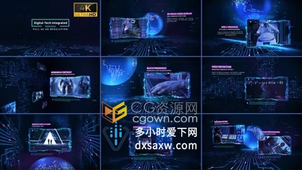 AE科技模板-3D数字技术电路集成场景制作技术企业业务演示宣传视频