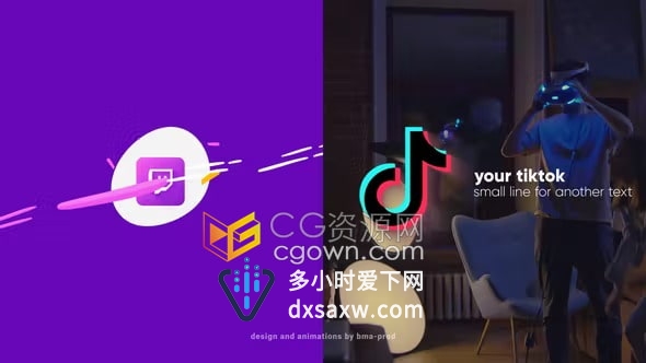 4K快速卡通多彩干净液体线条标志动画-AE LOGO模板