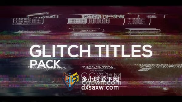 Glitch Titles Pack技术故障开场标题AE模板