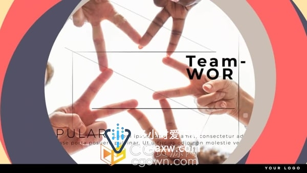 图形动画介绍企业视频片头动画AE模板Colorful Corporate