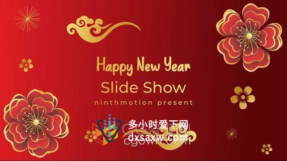 AE中国新年春节喜庆拜年祝福宣传视频片头动画模板