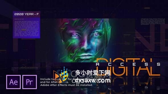 AE/PR模板-军事宣传高科技发展数字环境计算机化全息技术介绍科学媒体视频