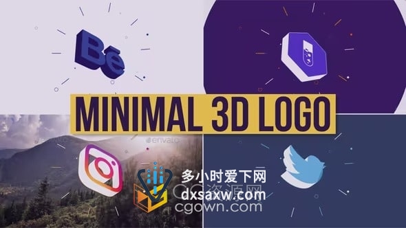 3D Logo动画视频片头4K分辨率-AE模板下载