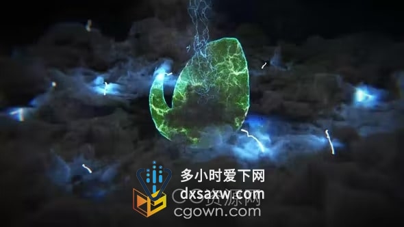 黑暗烟雾粒子能量爆炸闪光LOGO动画视频片头AE模板