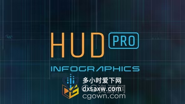 AE科技HUD模板信息图表创建高科技界面动画效果视频