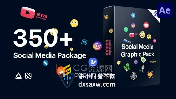 350多种专业AE脚本预设和元素社交媒体图形包