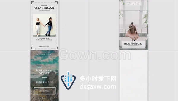 社交媒体简约作品集幻灯片介绍标题宣传广告视频效果-PR工程模板下载