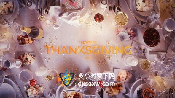 AE模板-温馨浪漫场景感恩节祝福短视频相册适用手机移动端坚屏展示