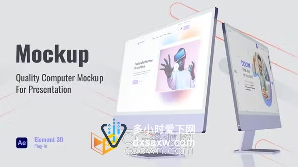 AE模板-网站介绍图书展览会议宣传产品推广Web Promo Desktop Mockup