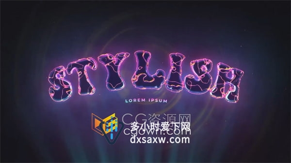 AE模板-迷幻液态效果闪亮的标题和标志动画