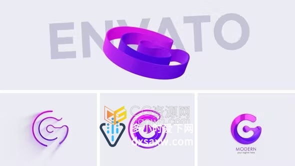 AE模板-3D现代公司品牌简约标志3D Modern & Minimal Logo