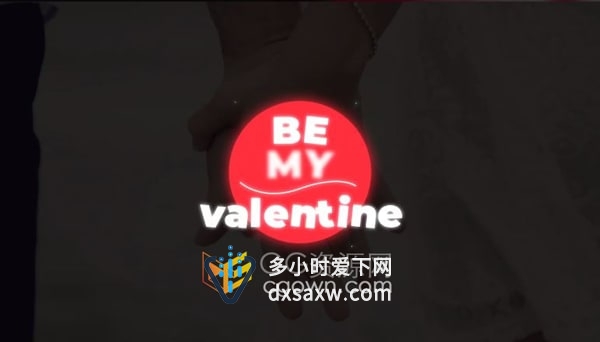 AE模板-浪漫爱心动画漂亮婚礼情人节标题