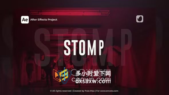 动感跺脚风格干净设计多场景宣传适用图文开场视频AE模板