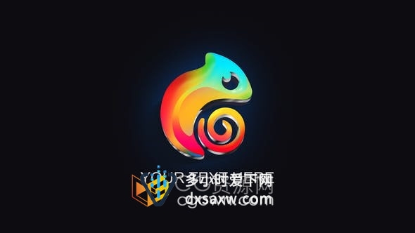 AE模板-不同纹理3d线条形成徽标形状斜面钢边缘动画LOGO显示