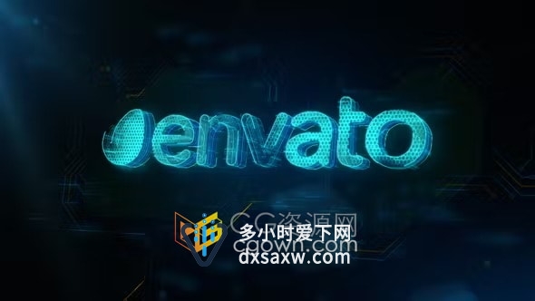 商务科技企业高科技电路标志显示AE片头模板
