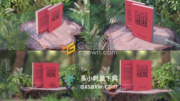 AE模板-逼真丛林户外场景3D旅行书籍介绍图书杂志产品宣传动画