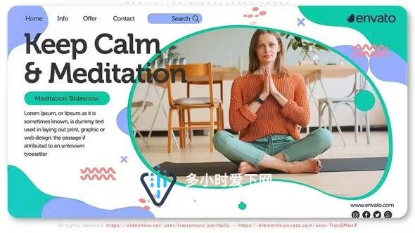 瑜伽课程介绍健身推广休闲水疗沙龙视频宣传AE模板