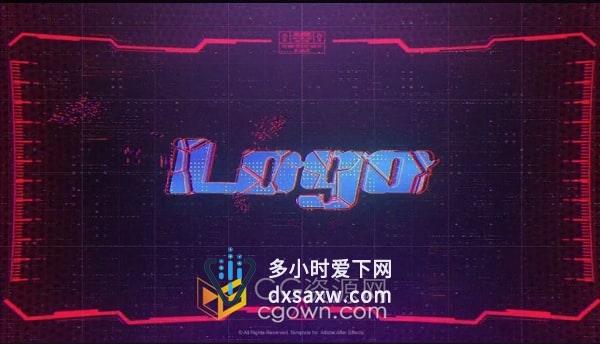 很酷的赛博朋克标志Cyber​​punk Logo AE模板