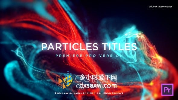 Premiere模板FLU流体梦幻流体粒子开场文字标题宣传片视频-PR模板