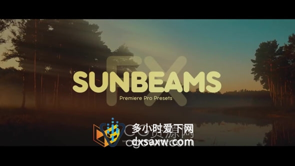 PR预设-Sunbeams FX 创建不同强度多个方向阳光效果光束太阳光效