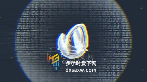 AE模板-带有抽象技术故障效果的快速徽标LOGO动画