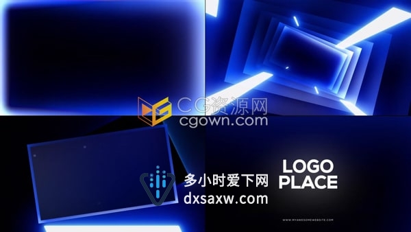 优雅动画方块渐变效果电影标志标题显示AE视频片头模板
