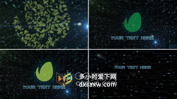 科技感Tron Logo 电动线条标题显示标志动画AE模板