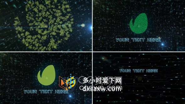 科技感Tron Logo 电动线条标题显示标志动画AE模板