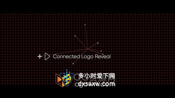 AE模板-三维空间3D旋转线条展示社交平台科技互联网标志动画