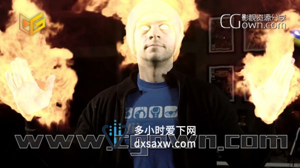 AE视频教程 制作人物火焰燃烧特效合成 流行风暴性大火效果教程