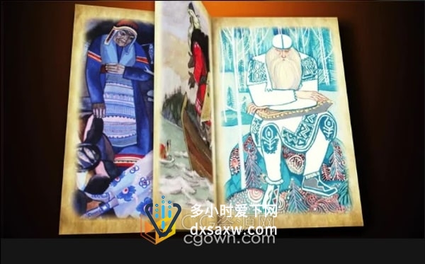 AE模板-历史旧书翻页展示战争历史事件回忆照片复古神话主题相册