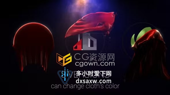 AE模板-3D面料标志动画Cloth Reveal Logo