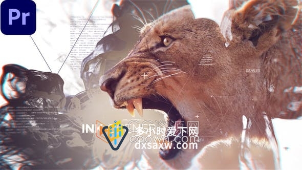 PR水墨风模板创意墨水遮罩重影效果宣传视频相册动画