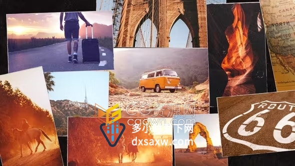 AE模板-多张照片拼贴动画适合旅行vlog社区宣传广告品牌标志介绍