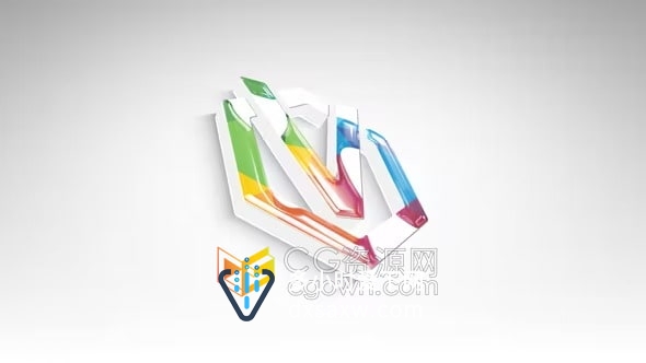 AE模板-闪亮光泽干净公司标志LOGO动画