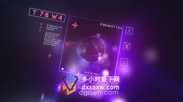 霓虹灯HUD风格徽标LOGO动画AE模板