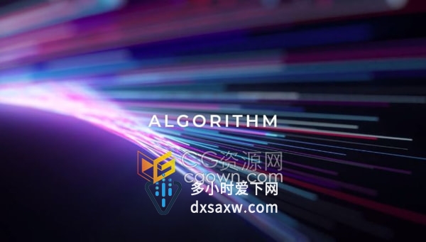 AE模板彩色线条生长动画适合AI人工智能科技感主题宣传预告片介绍
