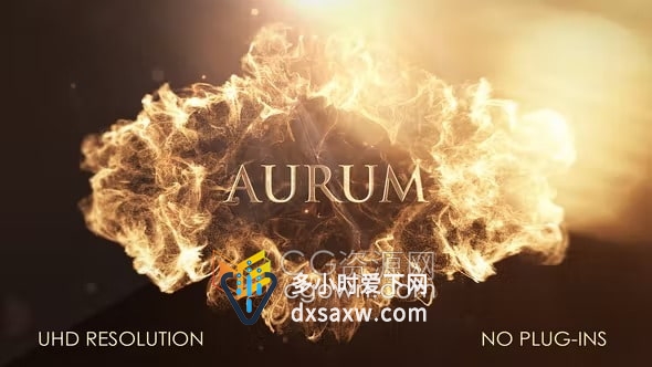 大气流动粒子爆炸标志时尚晚会闪亮耀斑优雅标题-AE片头模板