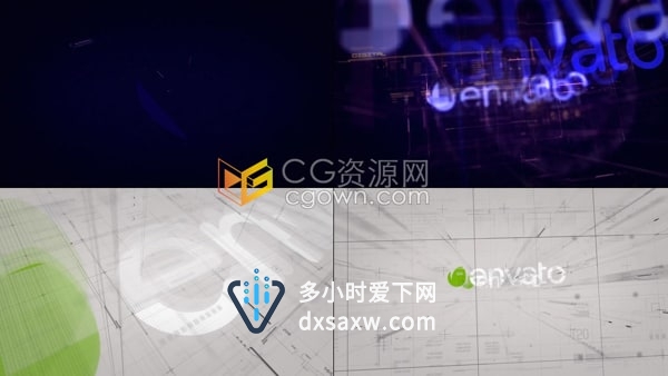 AE科技LOGO模板-超高清工程元素简约工业草图科学军事视频数字标志