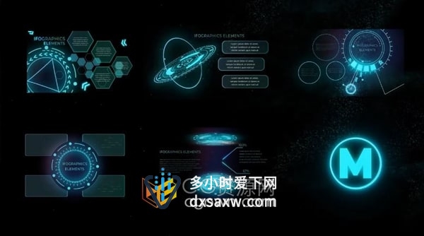 Sci-Fi高科技科幻信息图表 HUD UI 动态元素-AE模板