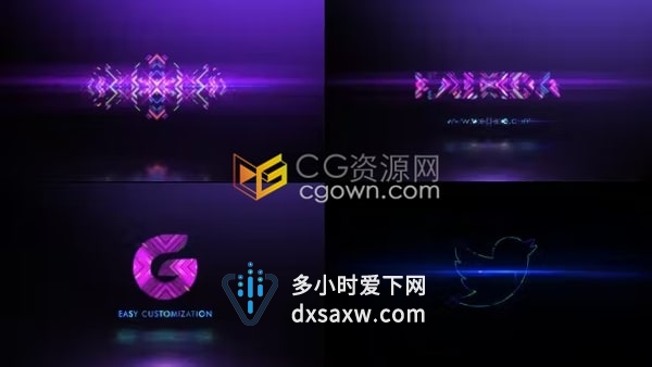 AE模板-霓虹灯万花筒效果标志动画Neon Kaleida Logo Reveal