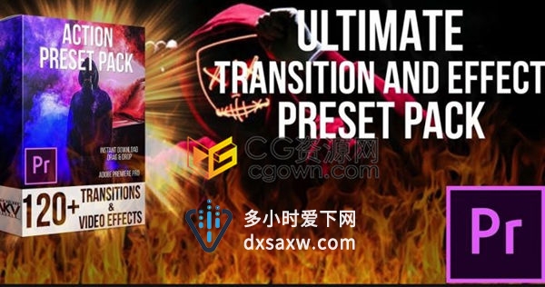 120+动作过渡预设包扭曲绽放镜头光晕跳弹反弹专业转场效果