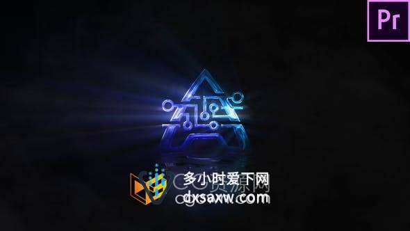 PR模板-烟雾特效体积光LOGO发光视频片头动画制作