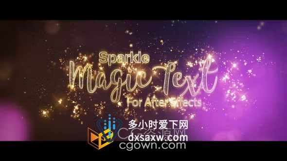 AE模板-明亮魔法闪光粒子标志婚礼标题晚会视频文字动画