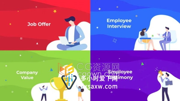 AE模板-公司招聘广告信息职位介绍企业宣传动画场景动态海报