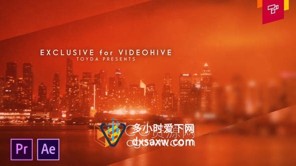 AE/PR模板-蒙版遮罩透视效果制作老电影预告片红色文化宣传片